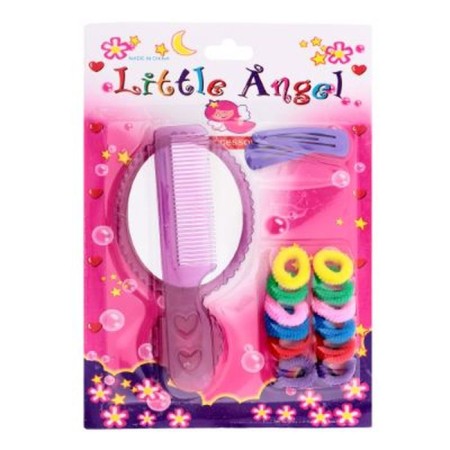 Hair set "Little Angel" (2 invisibility, 12 elastic bands, 1 mirror, 1 comb)-2