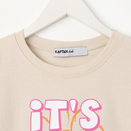 Children's T -shirt KAFTAN "Good IDEA", p. 34 (122-128 cm), beige-7
