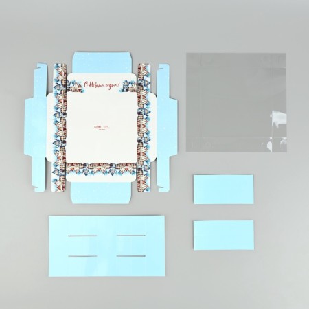 Box for 9 sweets with cells "New Year's town", 14.5 x 14.5 x 3 cm, New Year-6