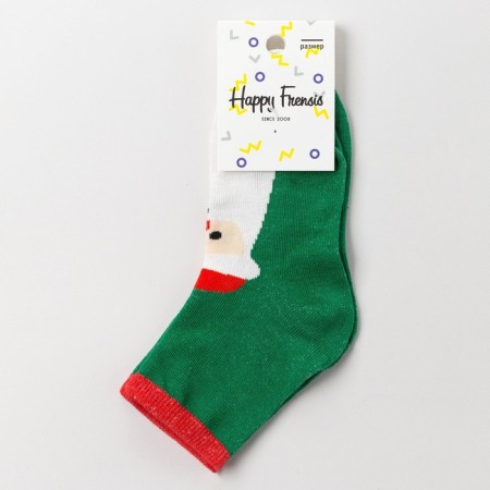 Children's socks "Frost red nose", green color, size 18-20-3
