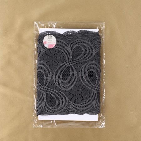 Lace elastic fabric, 180 mm × 2.7 ± 0.5 m, graphite color-4