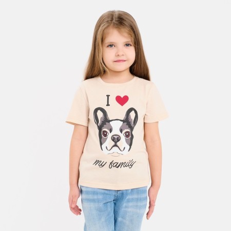 T-shirt Children's KAFTAN "DOG" R.32 (110-116), beige
