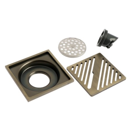 Zein gap, 100x100 mm, vertical, d = 32 mm, stainless steel, antique bronze-6