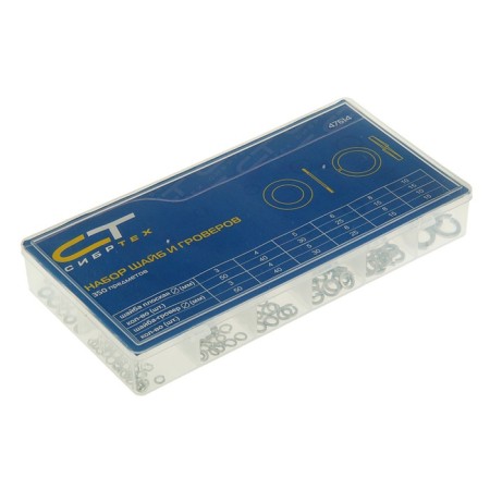 Set of washers and grovers "Sibrtekh", diameter 3, 4, 5, 6, 8, 10 mm, 350 items-1