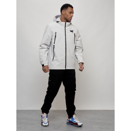 Male spring jacket, size 52, light gray color-11
