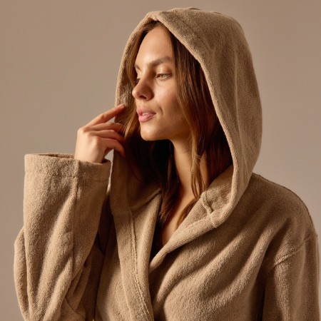 Terry robe with a hood Women's SL Home: Basic "Sabbia", rr l, 100% hl, 420 g/m2-1