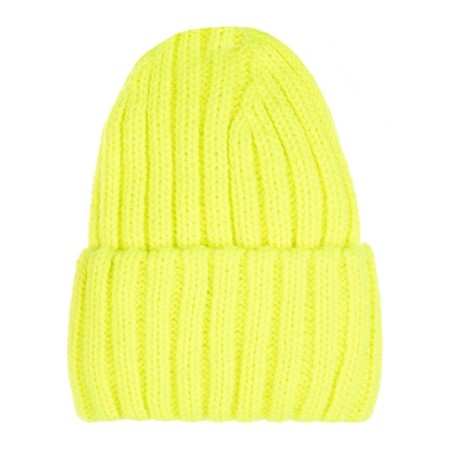Knitted hat with a lapel for a girl, size 56