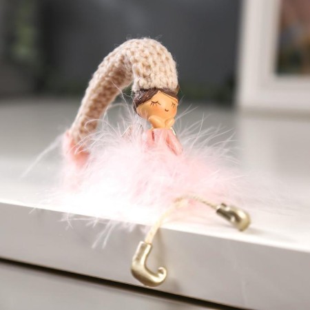 Polystone souvenir "Angel-stitching angel in the pink downy skirt" mixed 18x3.5x4 cm-4