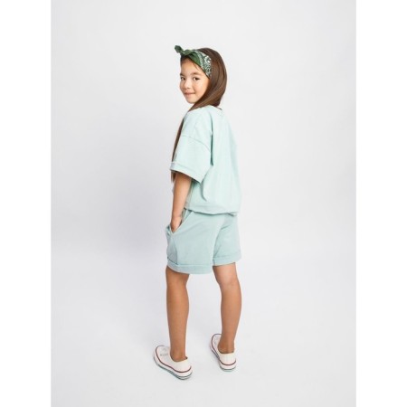 Children's jump (T-shirt, shorts), height 98-104 cm, mint color-3