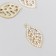 Decor for creativity metal, rhinestones "List with veins" 2.4x1.4 cm