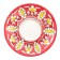 Tea couple Rishtan ceramics "Patterns", 100 ml, (plate 10cm, cup 7.5cm), red