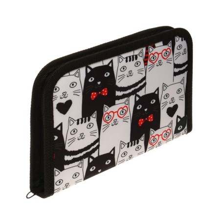 School Penal on a zipper 13 x 19.5 cm "cats" fabric, 1 section-2