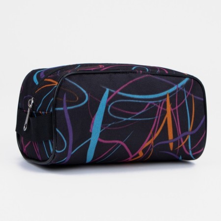 Cosmetic bag with lightning, black/blue color