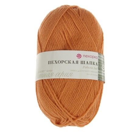 Yarn "Pokhorskaya Hat" 85% Merinos. Scheryst, 15% acrylic 200m/100g (186 Mango)-1