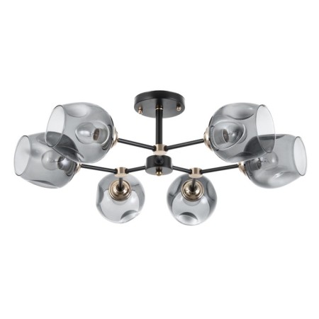 Molecule chandelier 6he27 40W black and gold 75x75x36 cm