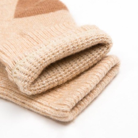 Baby socks from Mongolian wool, beige color, size 14-16 cm (3)-2