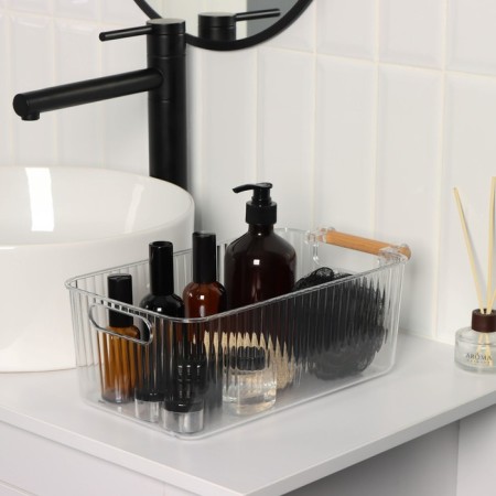 Storage container with handle LADOM "Crystal", 34 × 18.3 × 12 cm, transparent-8