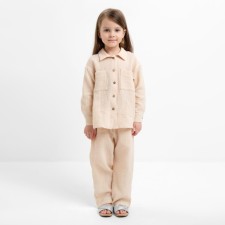 Костюм (рубашка и брюки) детский KAFTAN "Муслин", р.32 (110-116см) молочный