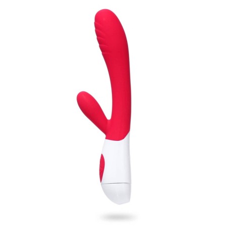 Vibrator, 12 modes with a clitoral stimulant, 22.8x6.5 cm, red-1