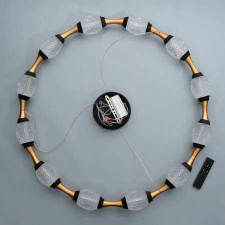 Assini Lamp with PDU 12XLED 90W black and gold 88x88x10-110 cm-10