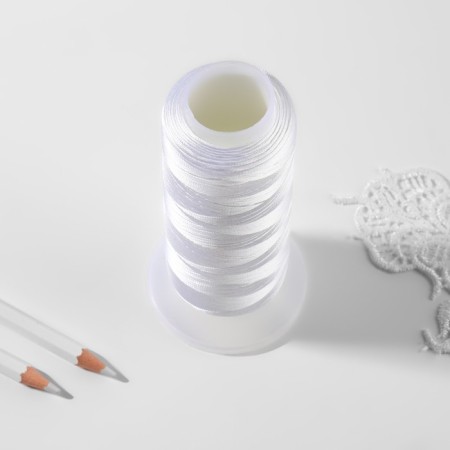 Satin thread, 120d/2, 3000 yard, white color-2