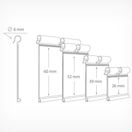 Ценникодержатель на крючок откидной 5,2×5,2 см, цвет прозрачный-2