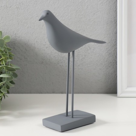 Souvenir Polystone "Bird - Long legs" gray 22x15 cm-3
