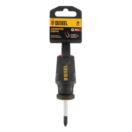 Denzel 12186 screwdriver, three -component handle, CRV, PH2 x 38 mm-4