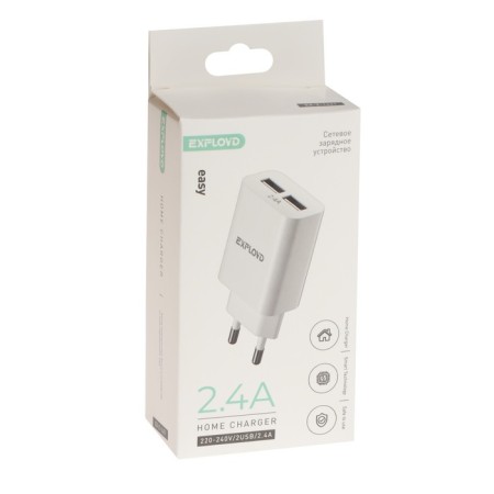 EXPLOYD EX-Z-1421, 2 USB, 2.4 A, white network-4
