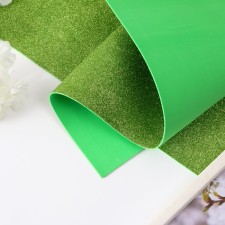 Foamiran glitter 2 mm, 50x50 cm, pale green