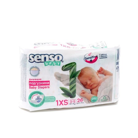 Disasters for children Senso Baby Sensitive 1xs NB (2-5 kg), 26 pcs.