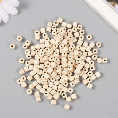Beads for creativity tree "Cube" D-0.5 cm, set 20 grams natural