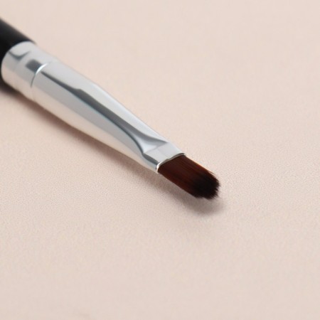 Makeup brush, compact, 17.5 cm, black/silver color-1