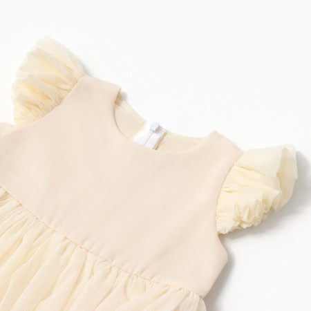 Платье для девочки, MINAKU :Party Dress, цвет молочный, рост 122 см-4