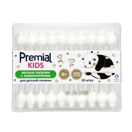 Cotton sticks for children's hygiene Premia with a limiter of 50 pcs.-4