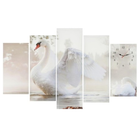 Carty clock, modular "white swan", silent, 80 x 140 cm