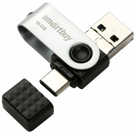 Flash drive Smartbuy Trio 3-In-1 OTG, 16 GB, USB3.0, Type-C, MicroUSB, Thu up to 100MB/s, PB-1