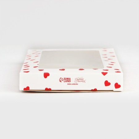 Box for chocolate "from the heart", with a window, 17.3 × 8.8 × 1.5 cm-3
