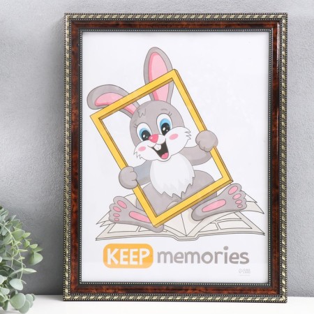 Photo frame Plastic "Gold Mix" 30x40 cm, Karelian birch