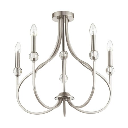 Mackenzie chandelier, E14 5x60W, Nickel color-1