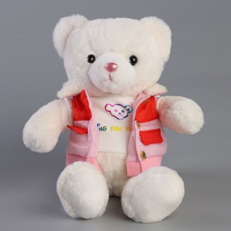 Soft toy "Little Friend", Bear in a pink jacket-2