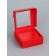 Jewelry box with PVC window 8 x 8 x 3 cm, red