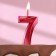 Candle in the cake on the skewer "Fine", the number "7", 5 cm, red