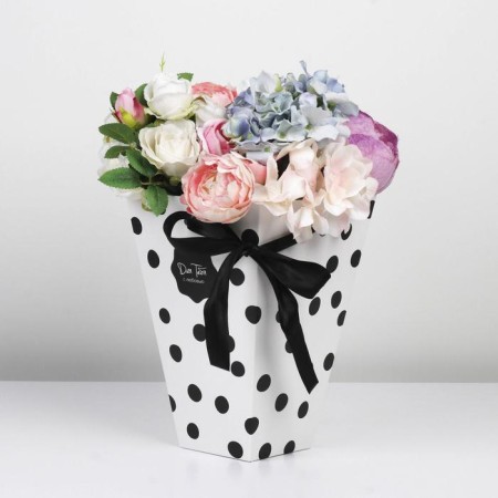 Box for flowers on the ribbons "Stylish Golka", 17 x 25 x 9 cm-1