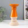 Ceramics candlestick for 1 candle "Piraeus" sand-orange 9.8x9.8x20 cm