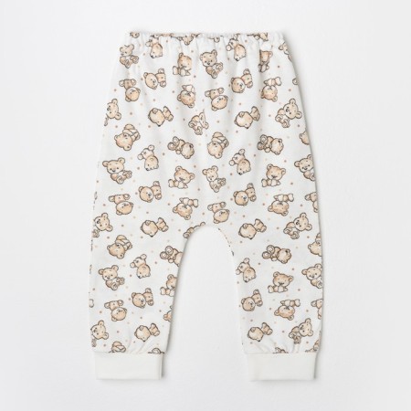 Pants for children, beige color/bears, height 62 cm