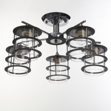 Люстра "Аган" E27 5х60Вт серебро 53х53х30 см BayerLux