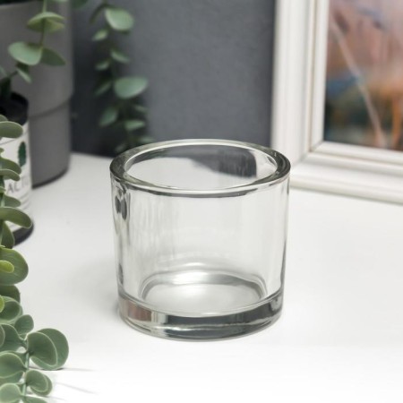 Glass of Glass for 1 candle "glass" transparent 8x9.3x9.3 cm-1