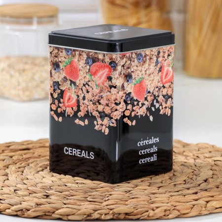 Bank for bulk products Dark, 1.5 l, 15 × 10 × 10 cm, black color-2