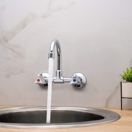 Kitchen mixer "RMS" SL119-362, wall, two-wound, zinc, chrome-3